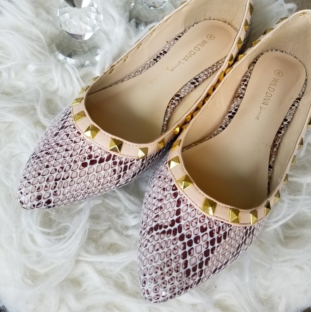 Wild Diva Lounge Pippa Snake Shoe Flat